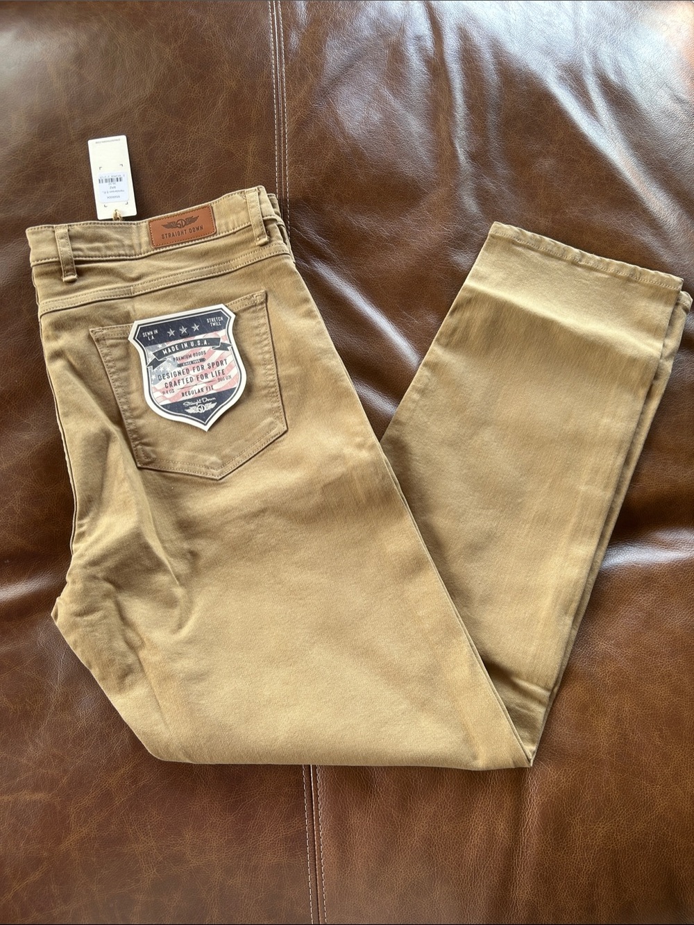 Straight Down men’s Henderson 5 pocket bronze. Made in USA